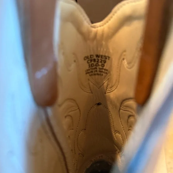 Girls Old West Brown Leather Boots (Size 10) - Picture 5 of 7